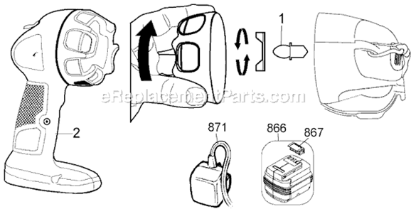 Page A Diagram and Parts List for FSL144 Type 3 Black and Decker Worklight & Flashlight